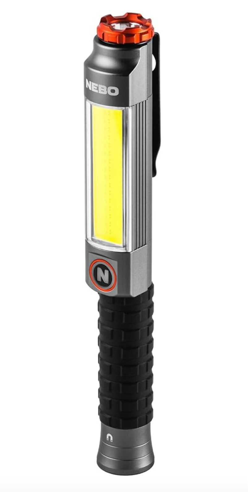 1) NEBO Magnetic 600 Lumen Flashlight - Pocket Clip Magnetic Base for Hands-Free Lighting
