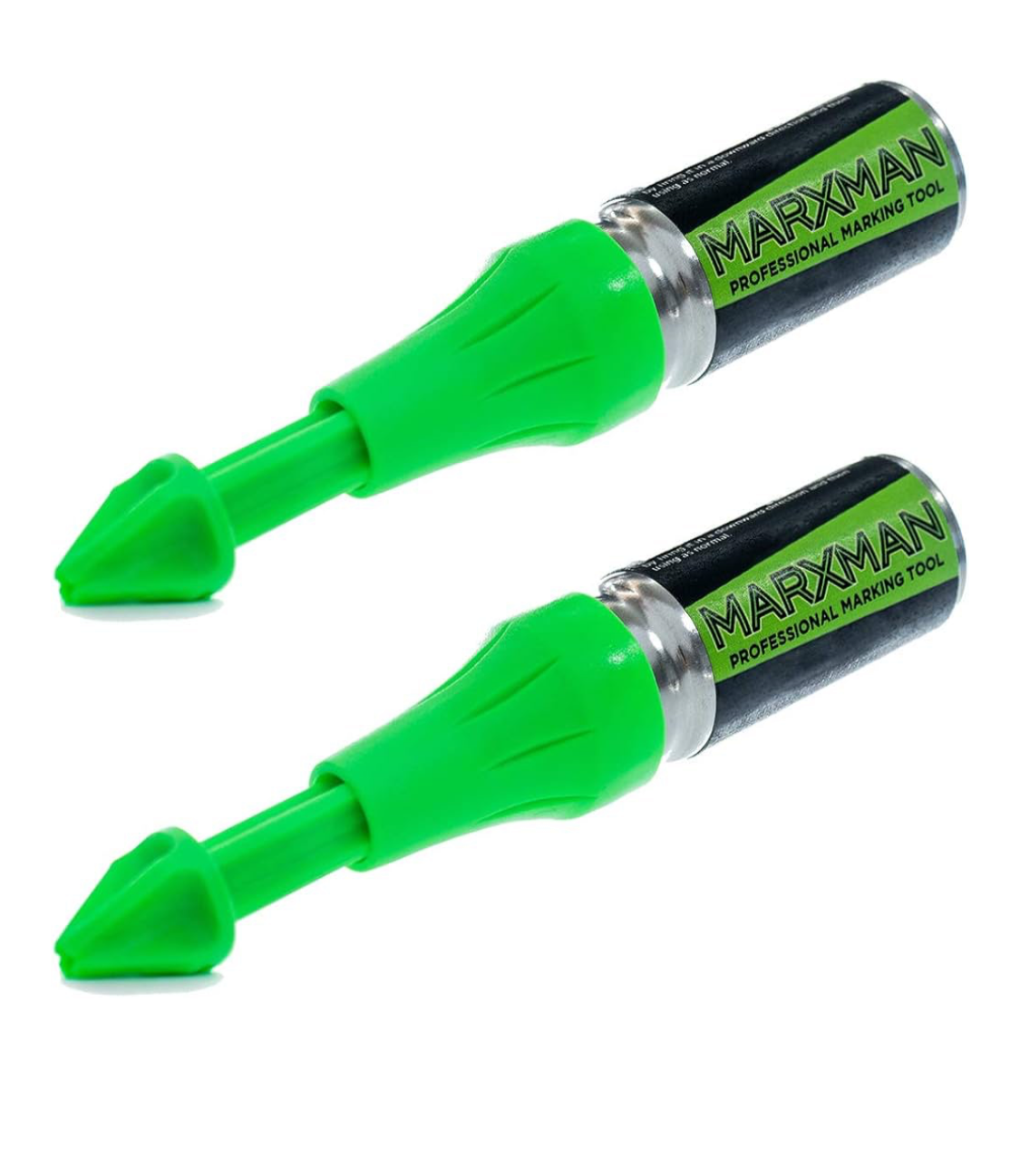 01) 2x MARXMAN Pen - Apply pressure and pen releases a blast of green chalk for holes your Pen or pencil can’t reach